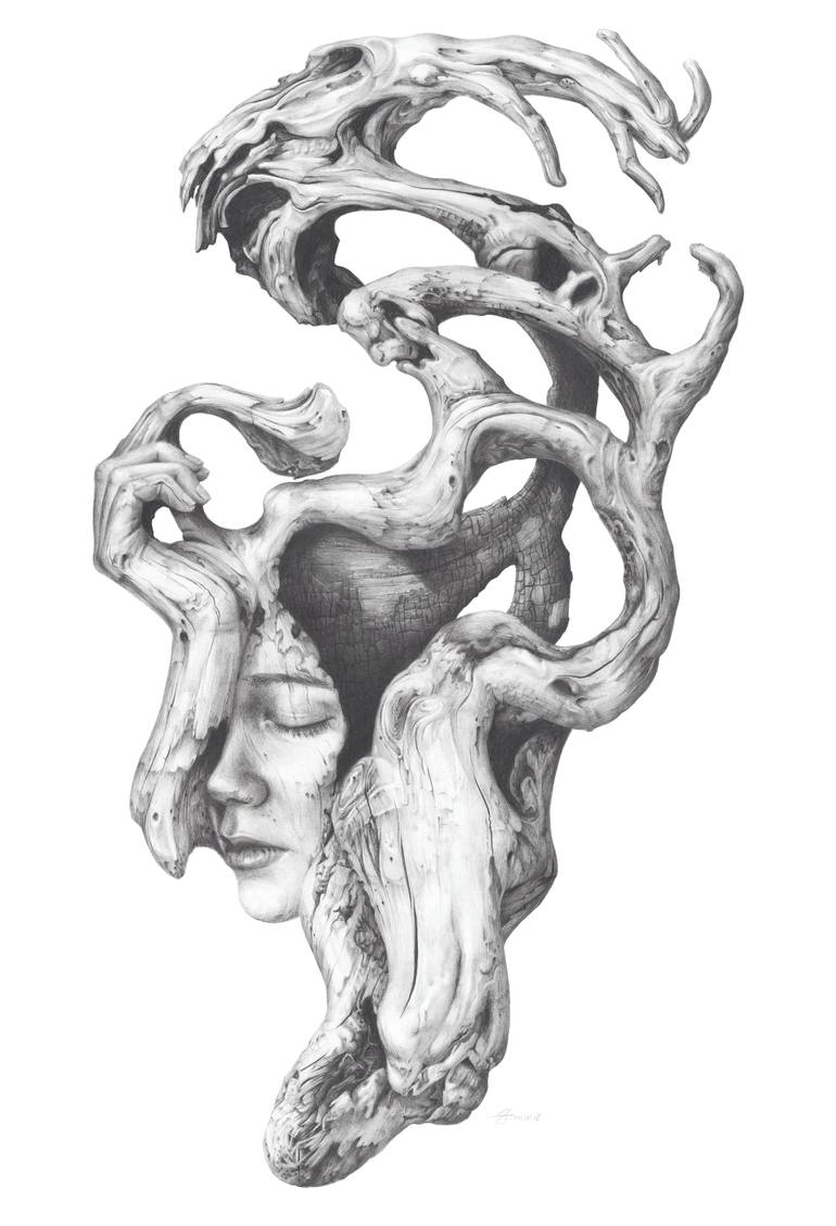 770x1129 Driftwood Soul Drawing - Driftwood Drawing