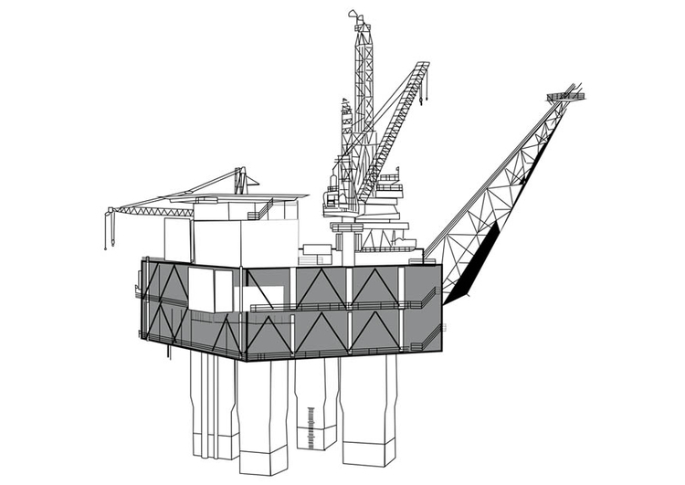 750x531 coloring - Drilling Rig Drawing