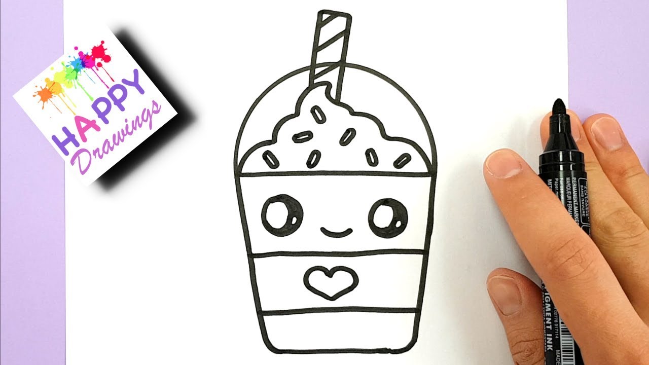 1280x720 how to draw a starbucks frappuccino cute and easy cartoon drink - Drink Drawing
