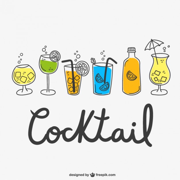626x626 Cocktail Drawings Pack Vector Free Download - Drink Drawing