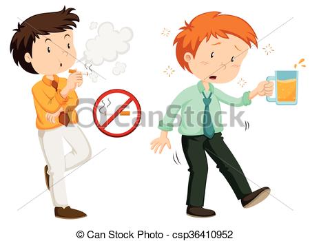 450x350 people smoking and drinking alcohol illustration - Drinking Alcohol Drawing