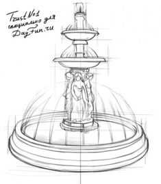 235x269 how to draw a fountain, water fountain, step - Drinking Fountain Drawing