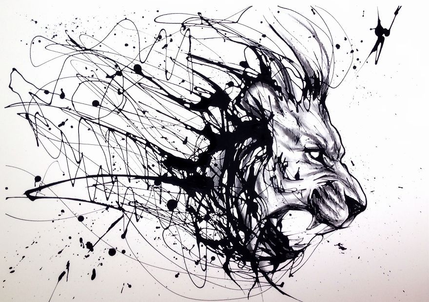 880x619 mixing abstract with realistic in drip painting art drip - Drip Drawing