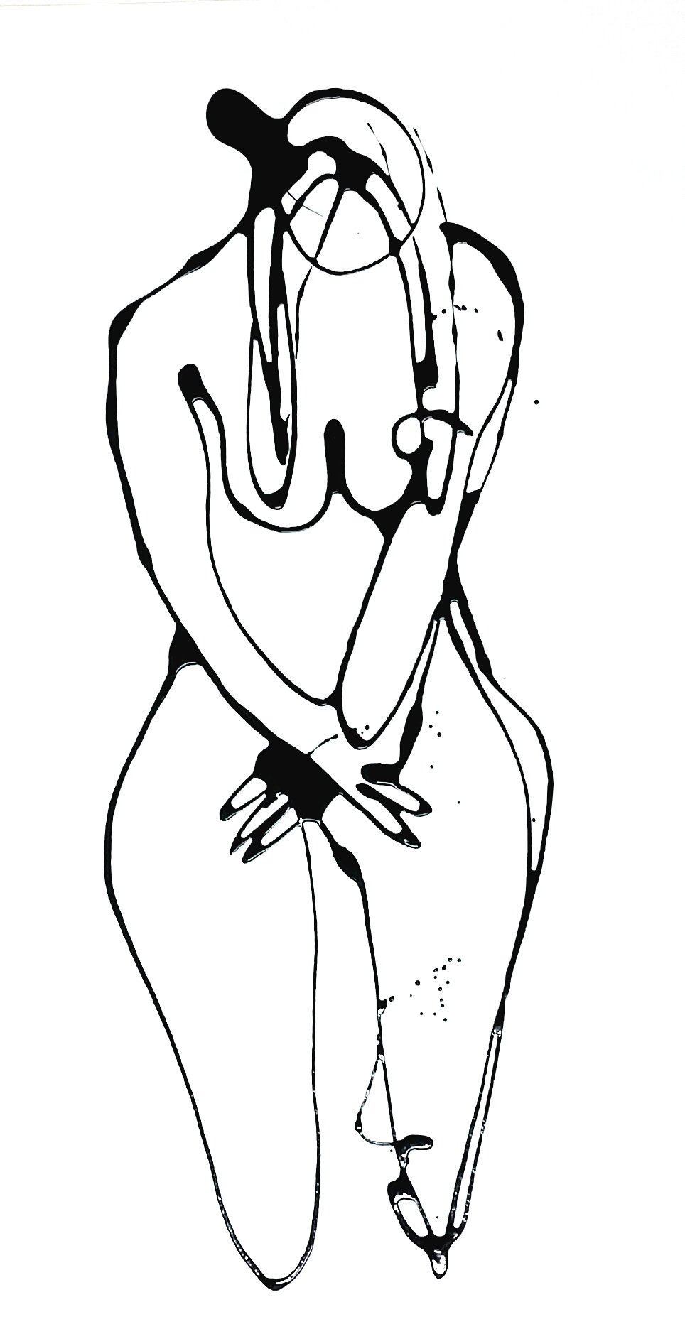 964x1878 standing woman looking down drip painting etsy - Drip Drawing
