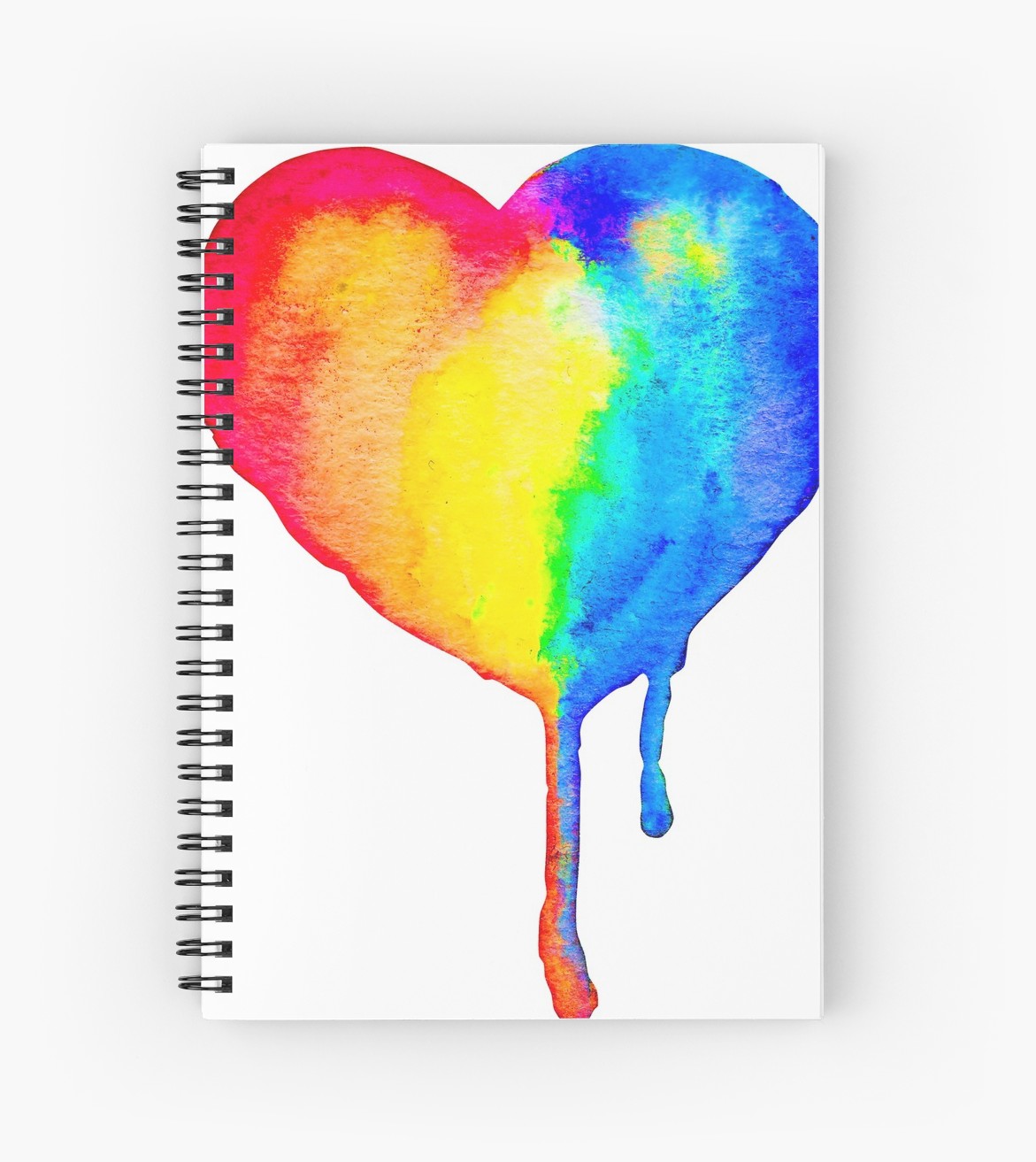 1171x1313 Dripping Paint Rainbow Heart Spiral Notebooks - Dripping Heart Drawing