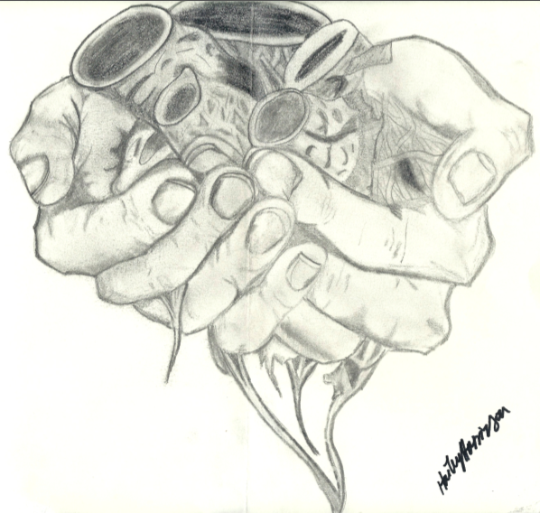 598x568 Be Original An Artist Unheard - Dripping Heart Drawing