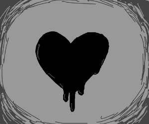 300x250 Black Dripping Heart Drawing - Dripping Heart Drawing