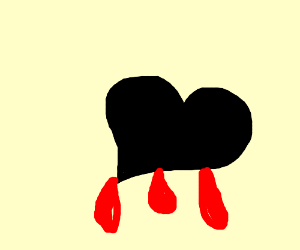 300x250 Black Heart Dripping Blood Drawing - Dripping Heart Drawing