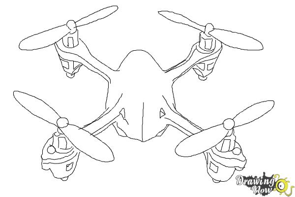 Дрон рисунок карандашом