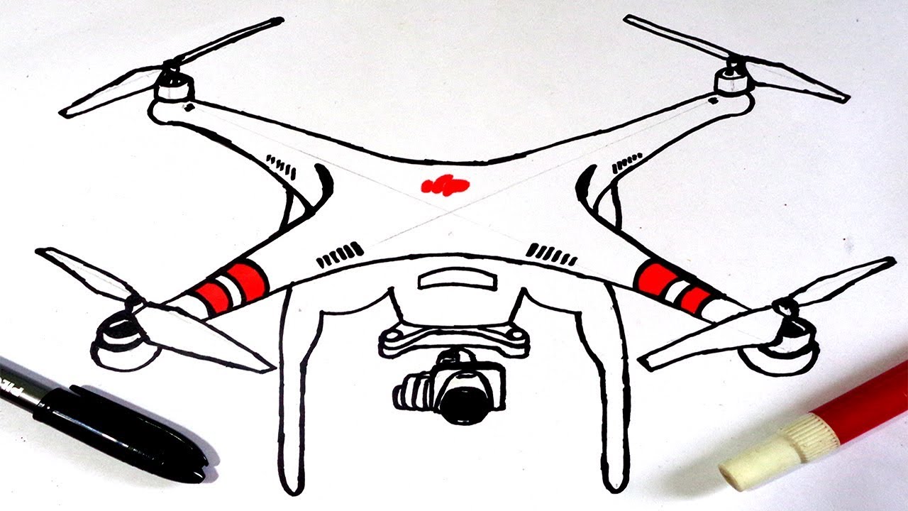 1280x720 how to drawing a drone dji phantom - Drone Drawing
