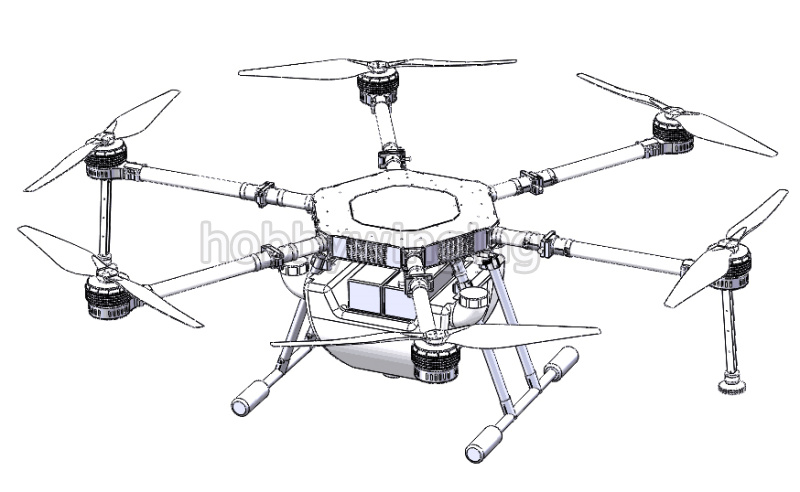 800x492 spray pump agriculture drone water tank carbon fiber landing - Drone Drawing