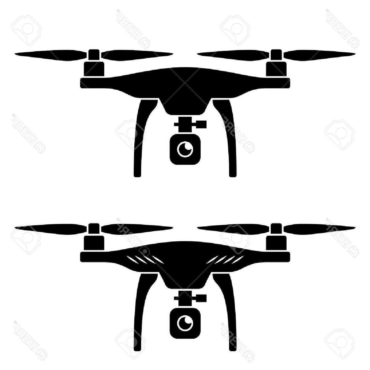 1300x1300 best vector rc drone quadcopter with camera black symbol drawing - Drone Drawing