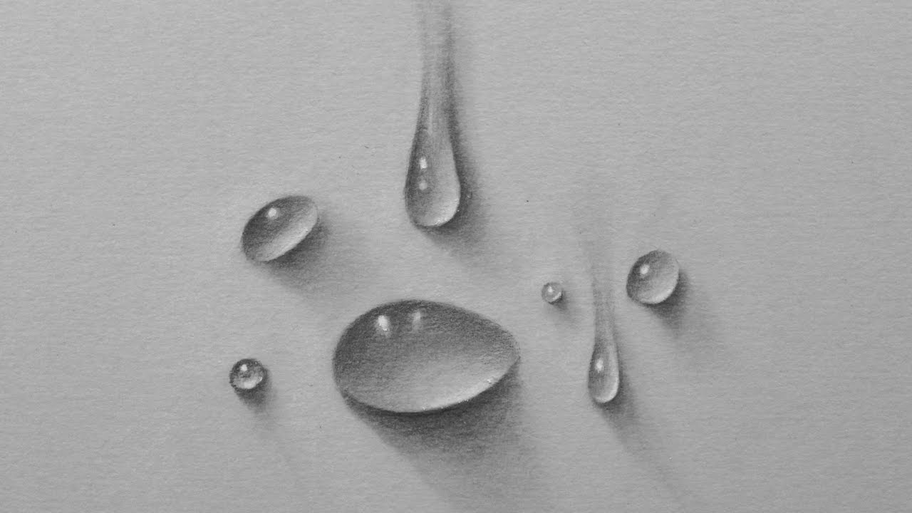 1280x720 how to draw a water drop with pencil drawing - Drop Drawing
