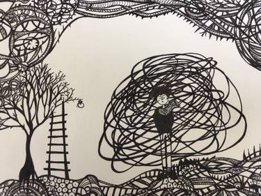 375x281 Drowning Drawing - Drowning Drawing