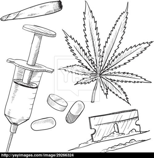 500x512 illicit drugs sketch vector - Drugs Drawing