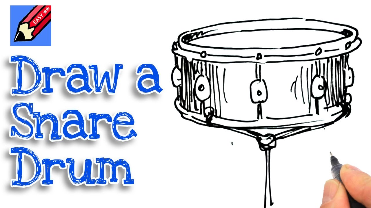 1280x720 learn how to draw a snare drum real easy for kids and beginners - Drum Drawing