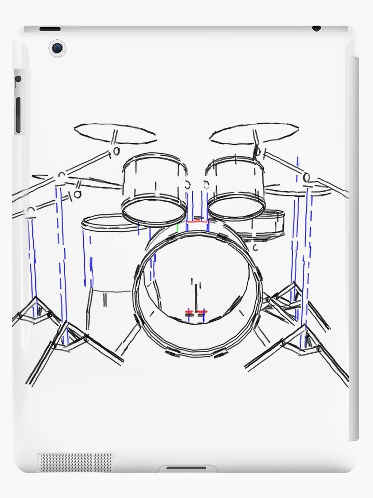 750x1000 drum kit marker drawing ipad cases skins - Drum Kit Drawing