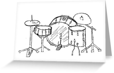 441x283 drum kit drawing greeting cards - Drum Kit Drawing