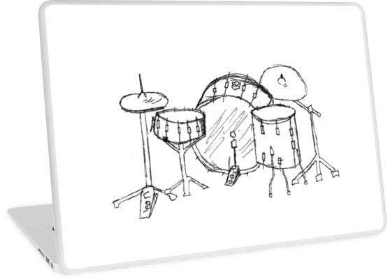 558x400 drum kit drawing laptop skins - Drum Kit Drawing
