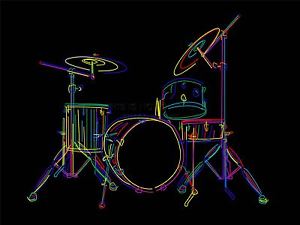 300x225 art print poster painting drawing colourful drum kit music - Drum Kit Drawing