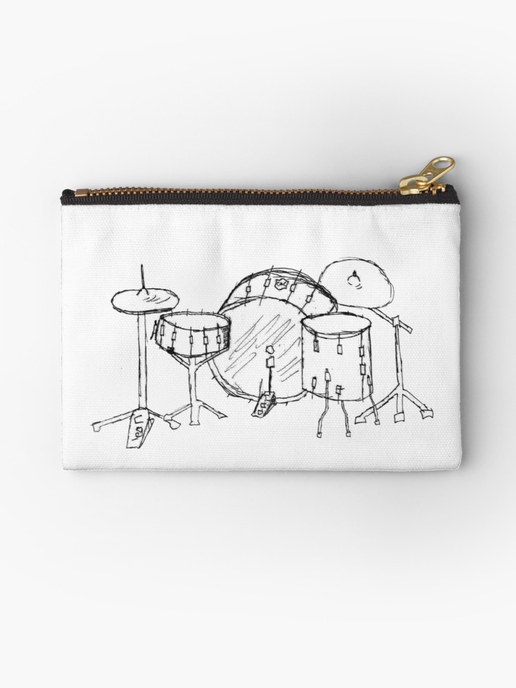 750x1000 drum kit drawing studio pouches - Drum Kit Drawing
