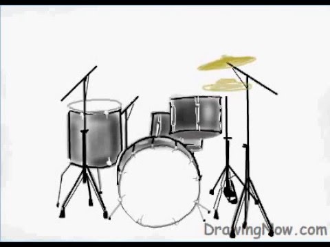 480x360 how to draw a drum set - Drum Kit Drawing