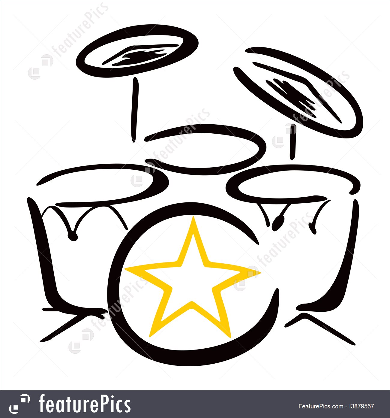1300x1392 musical instruments set for drummer - Drum Kit Drawing