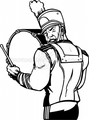 297x400 Marching Band Drum Clipart Great Free Clipart, Silhouette - Drum Line Drawing