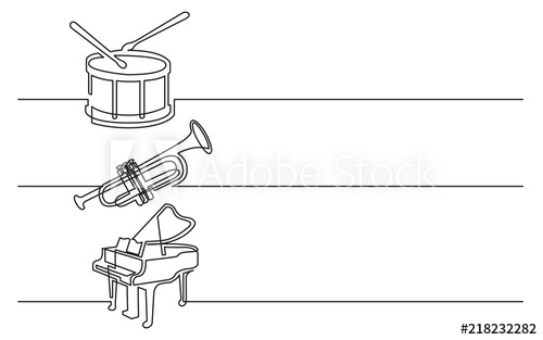 500x313 Banner Design - Drum Line Drawing