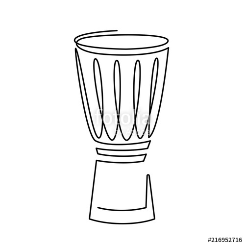 500x500 Continuous Line Drawing Of Snare Drum Vector Icon Musical - Drum Line Drawing