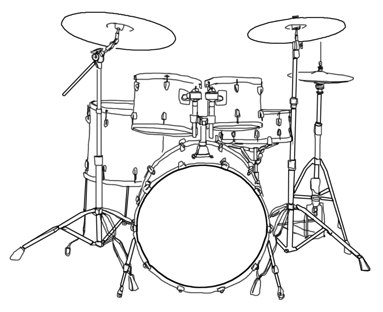 383x312 drums line drawing line instrumentos musicales bateria - Drum Line Drawing