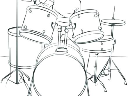 440x330 drums coloring pages drum - Drum Set Drawing