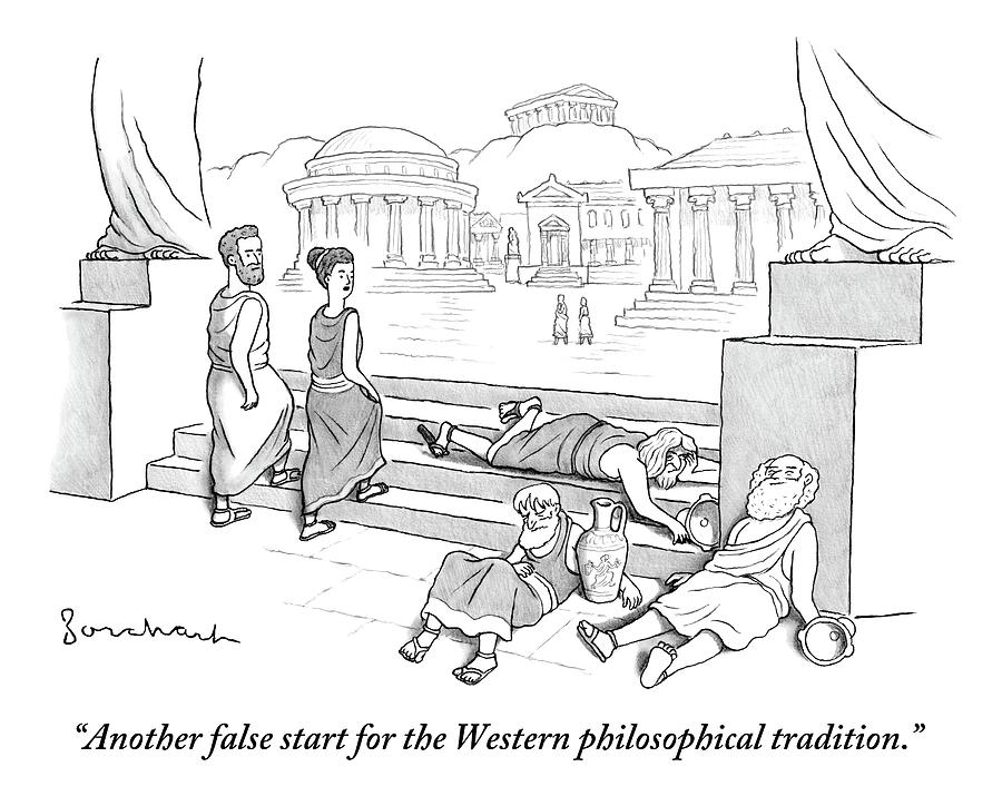 900x724 Two Ancient Greeks Walk Past A Pile Of Drunk Drawing - Drunk Drawing