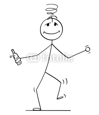 346x400 Cartoon Stick Drawing Conceptual Illustration Of Drunk Man Walking - Drunk Man Drawing