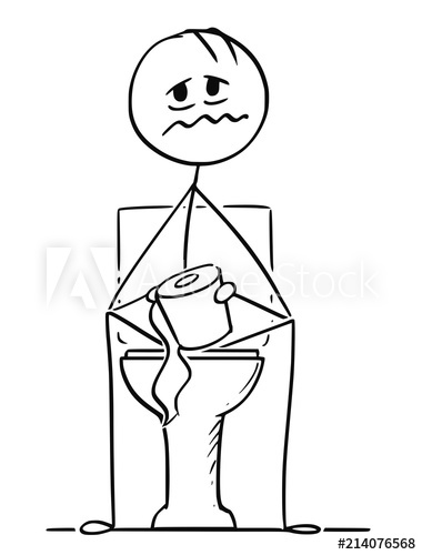 380x500 Cartoon Stick Drawing Conceptual Illustration Of Sick Or Drunk Man - Drunk Man Drawing