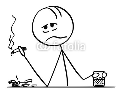 400x306 Cartoon Stick Drawing Conceptual Illustration Of Tired Or Drunk - Drunk Man Drawing