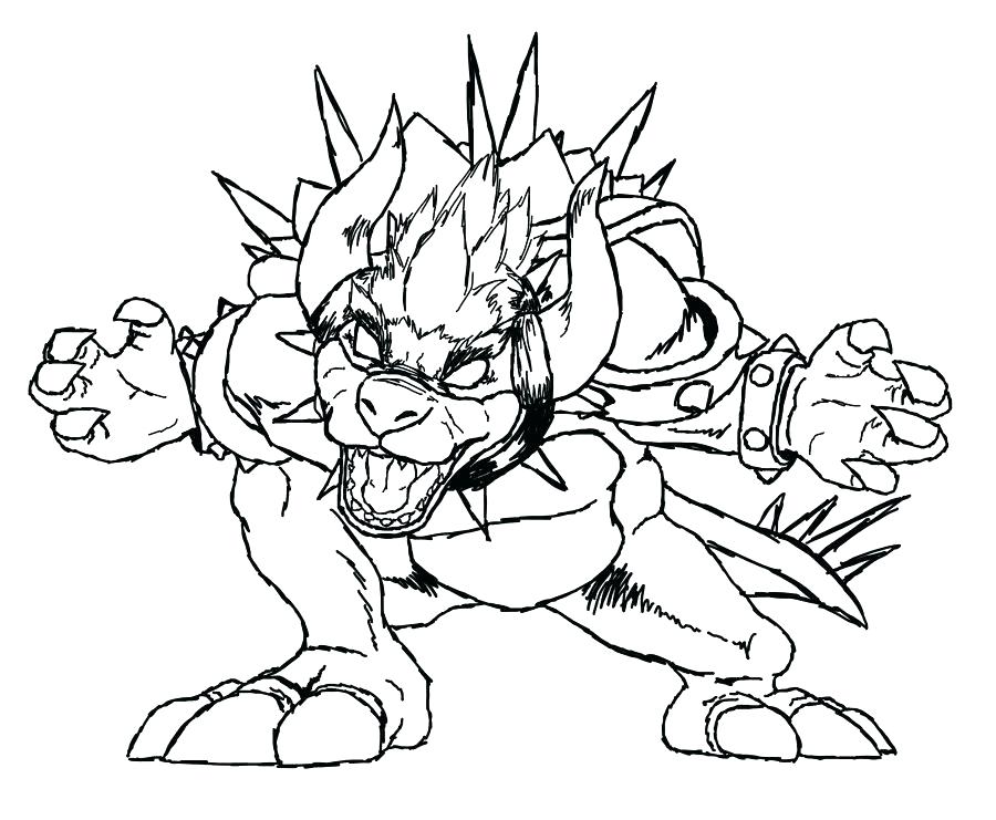 900x741 Dry Bowser Coloring Pages - Dry Bowser Drawing