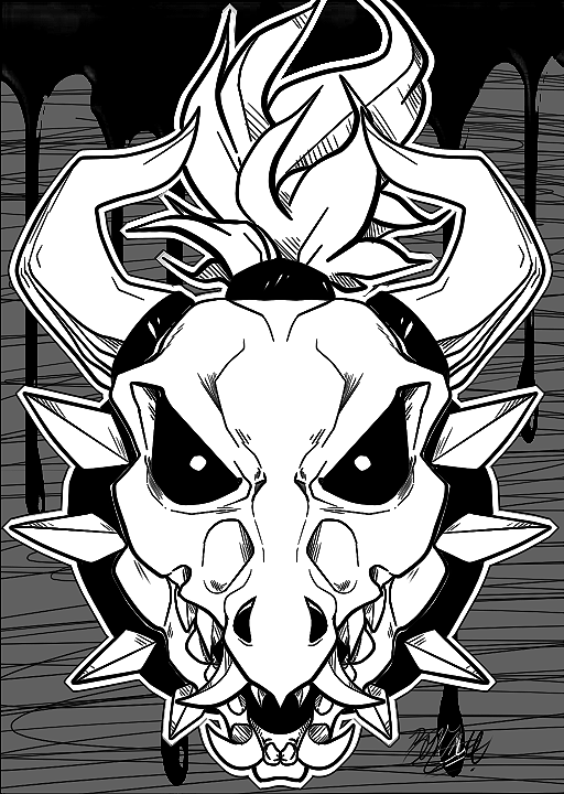 512x720 Dark Digital Art Drew My Migo Dry Bowser - Dry Bowser Drawing