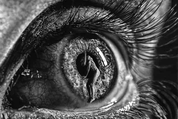 600x400 Hyperrealism Eye Drawing - Dry Drawing