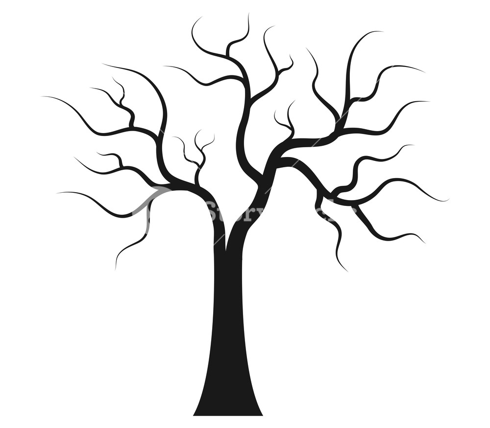 1000x875 Dry Tree Icon On White Background Royalty Free Stock Image - Dry Drawing