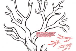 302x204 How To Draw How To Draw A Dead Tree - Dry Tree Drawing