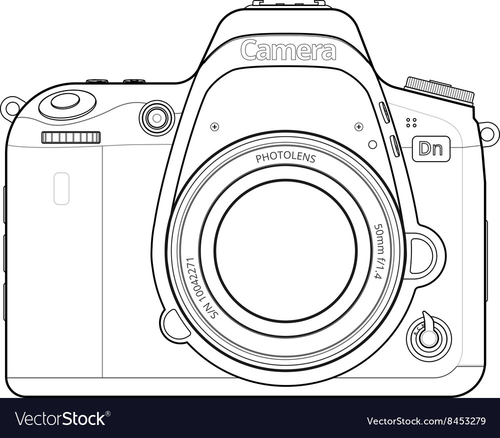 1000x875 Huge Collection Of 'camera Outline Drawing' Download More Than - Dslr Drawing