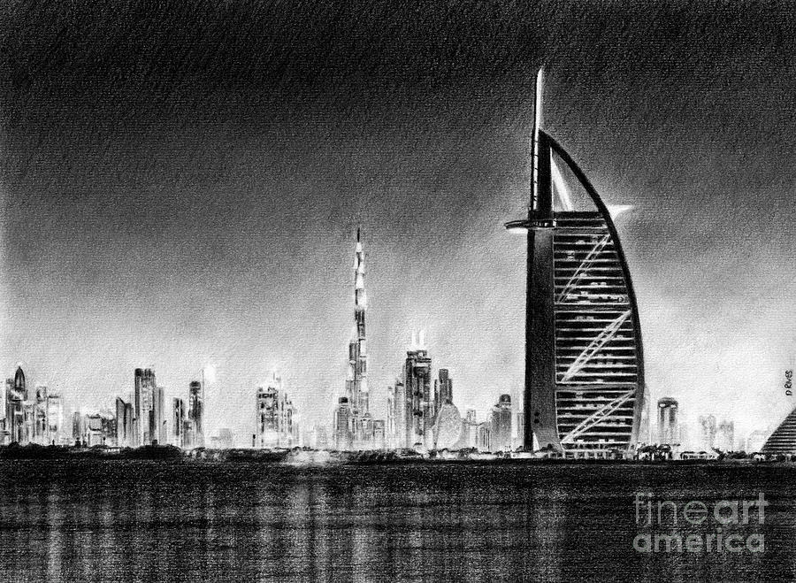 900x659 dubai cityscape drawing drawing - Dubai Drawing
