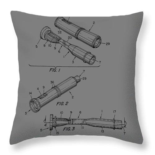 500x500 Duck Call Patent Drawing Throw Pillow For Sale - Duck Call Drawings