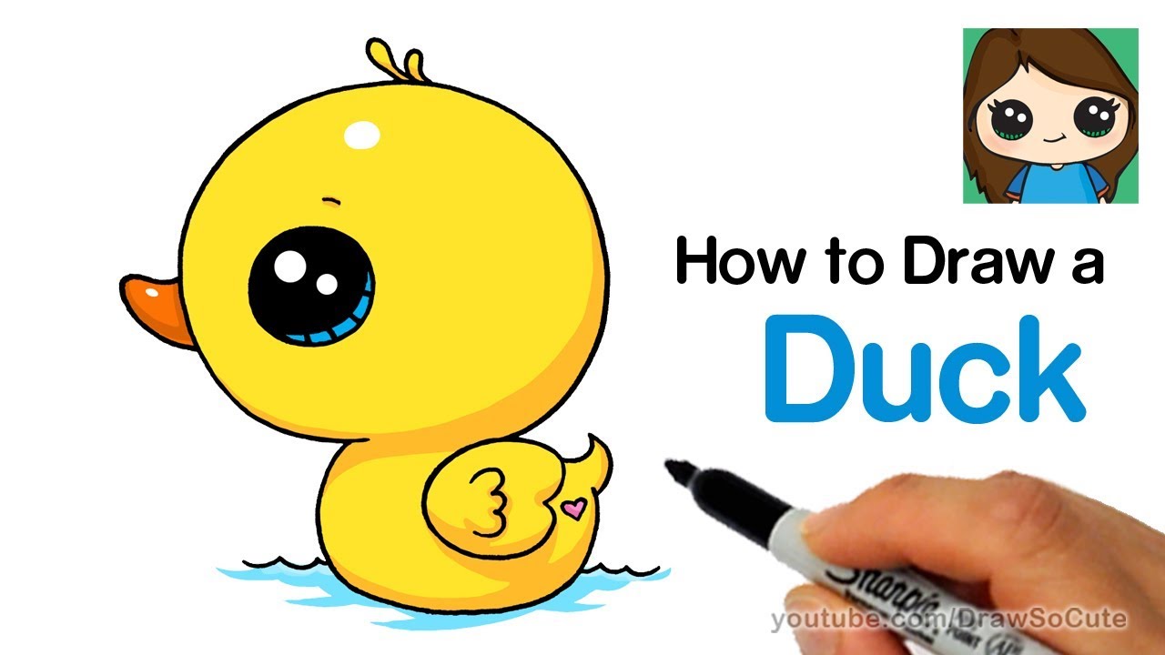 1280x720 How To Draw A Duck Super Easy And Cute - Duck Drawing