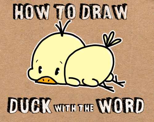 500x396 how to draw baby cartoon duck with the word duck easy tutorial - Duck Drawing Cartoon