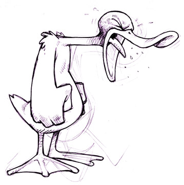 359x360 A Doofus An Angry Duck Jaggedsmile - Duck Drawing Cartoon