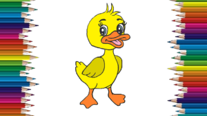 300x169 how to draw a baby duck cute and easy cartoon duck drawing step - Duck Drawing Cartoon