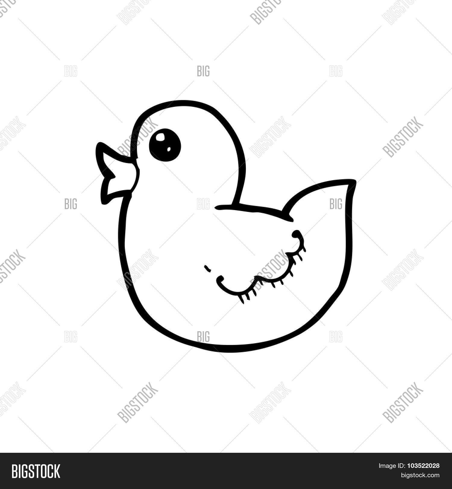 1500x1620 Skill Simple Drawing Of A Duck Black And White Line Cartoon - Duck Drawing Cartoon