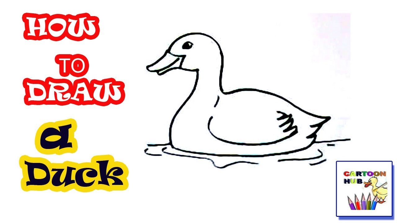 1280x720 Easy Duck Drawing How To Draw In Steps Step - Duck Drawing For Kids